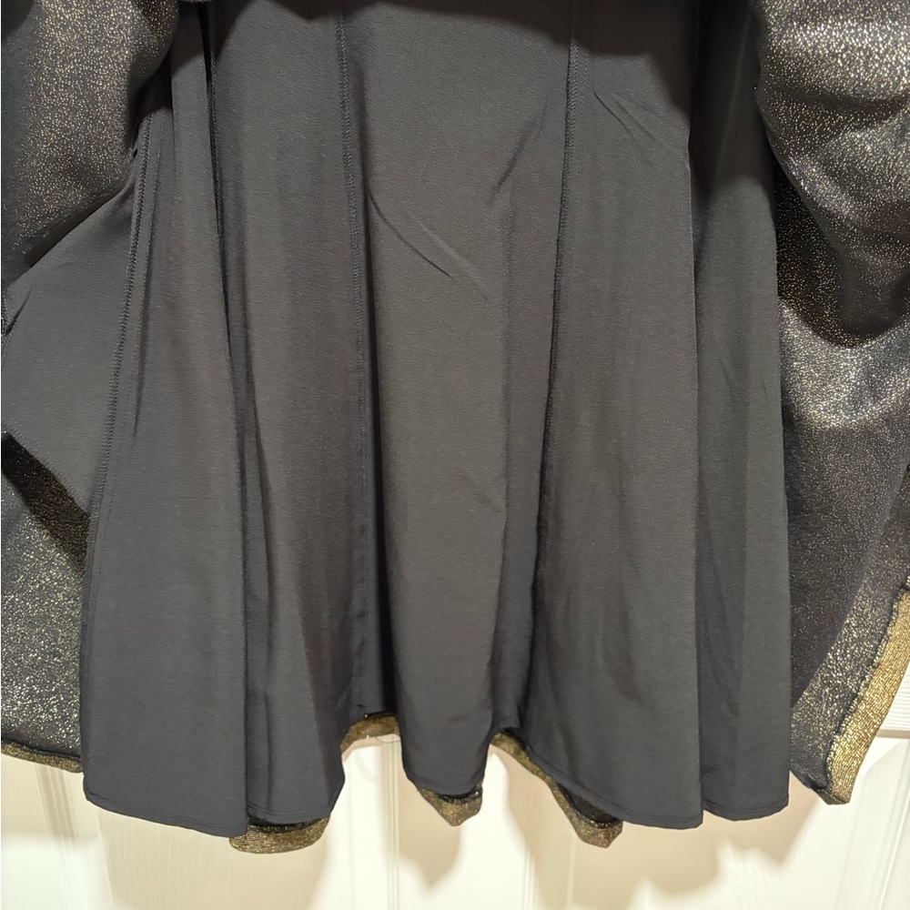 NUE by Shani Gold Shimmer Fit & Flare Black Trim Dress w/Pockets Size 8 NWT - Picture 15 of 17